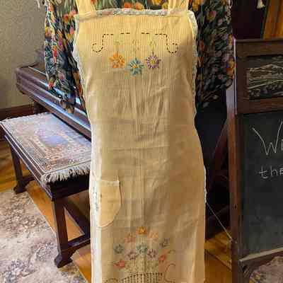 Yellow Embroidered Apron