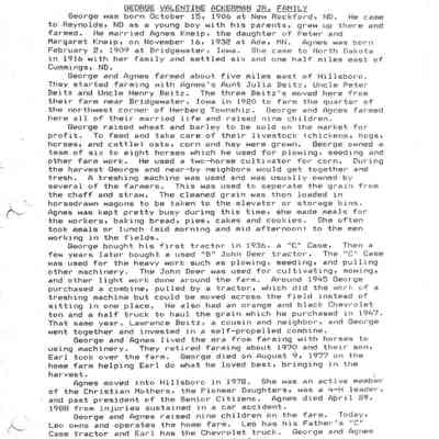 Ackerman_Genealogy.pdf file by Jackie (Ausk) Baumgartner: Page 12, information compiled and written by Karen (Fleischer) Ackerman