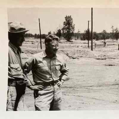 ND Natl. Guard, Company L soldiers Omer Rudrud & Carl Vettel at Camp Claiborne, LA