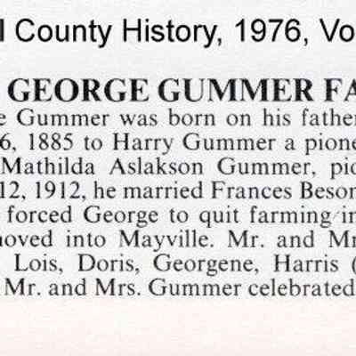 Part 1, the George Gummer family, Traill County, North Dakota: Information on Page 69, Traill County History, Vol.I