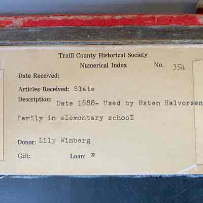 1888 School Slate used by Esten Halvorson Family