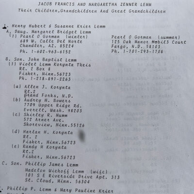 Page on Jacob and Margaretha Lemm