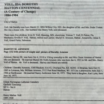 Voll family: Ida (Tveten) and Henry Voll, residents of Hatton in Traill County, North Dakota