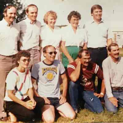 Bohnsack family photo taken in 1986: The nine children of Erwin and Lucille Bohnsack