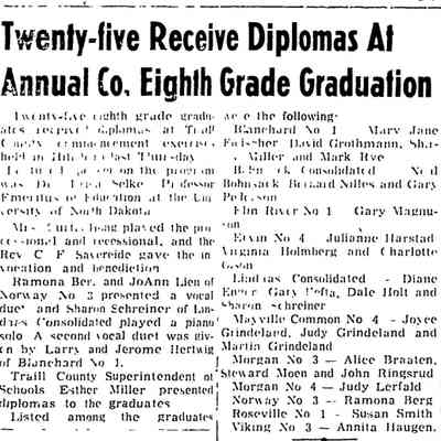 Hillsboro Banner news: Annual Eight Grad Graduation program and graduates