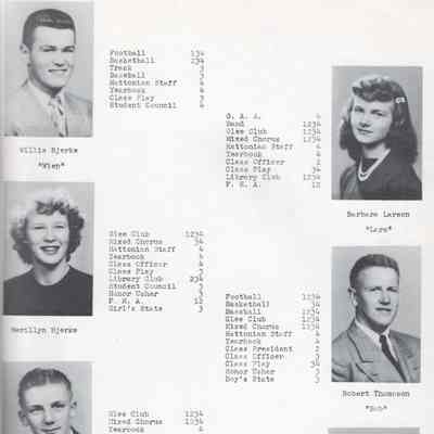 Hatton High School 1950 Yearbook: Class of 1950 Senior photographs, page 1