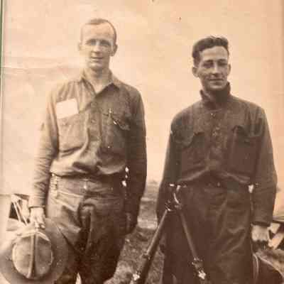 Two Unknown Men: a photo from Nelmer Talmo, bicycle repair shop operator in Hillsboro in the early 1900s