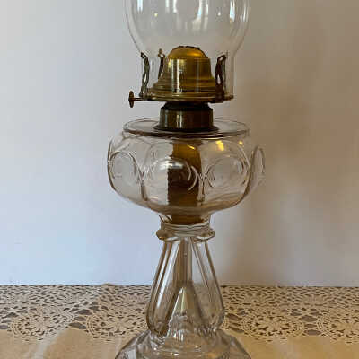 Pressed Glass Kerosene Lamp