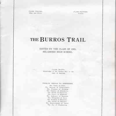 Hillsboro High School 1935 Yearbook: Inside title page