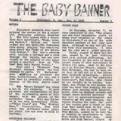 Hillsboro High School 1939 News: December 2, Number 3, issue