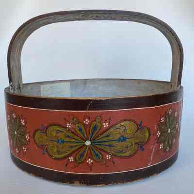 1885 Wooden Korg (basket) from Norway