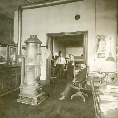 Three Men in Printers Shop