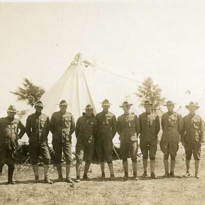 World War I - Nine men in uniform