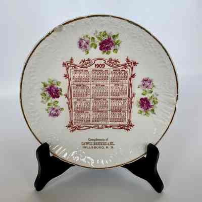 1909 Calendar Plate - Compliments of Lewis Bekkedahl