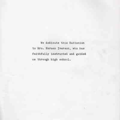 Hatton High School: 1950 Yearbook dedication page
