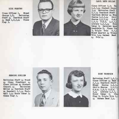 Hatton High School 1955 Yearbook: Class of 1955 Senior photographs, page 3