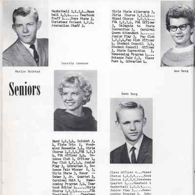 Hatton High School 1961 Yearbook: Class of 1961 Senior photographs, page 1