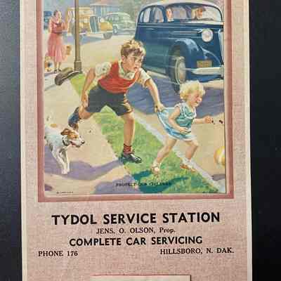 1942 Tydol Service Station Calendar
