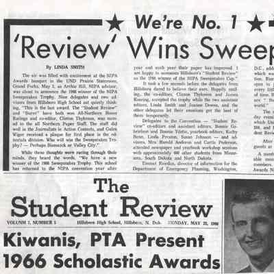 Hillsboro High School 1966 News: May 23 issue, first page, top half