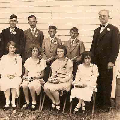 St John Lutheran, Bohnsack, Traill County, ND, Confirmation class, 1930