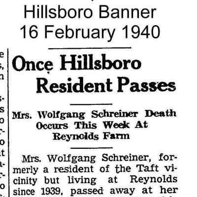 Hillsboro Banner weekly newspaper, 16 February 1940, page 1