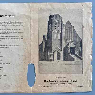 1941 Our Savior’s Lutheran Church Christmas Service Bulletin