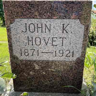 Hillstead Cemetery, SE Qtr. of Sect. 24 in Stavanger Township, Traill County, ND: Grave-monument for John K. Hovet