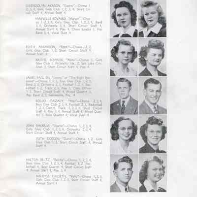 Hillsboro High School 1944 Yearbook: Class of 1944 Senior photographs, page 1