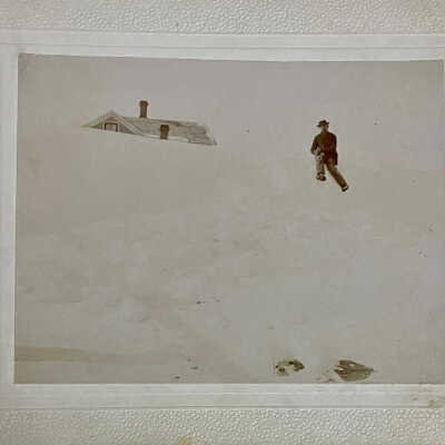 Gunnar Rendebakken and his home, February 22, 1897