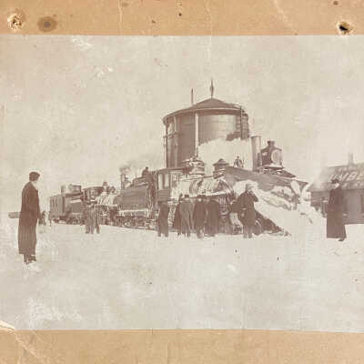Steam Train Snow Plow at Hillsboro on 2/14/1897