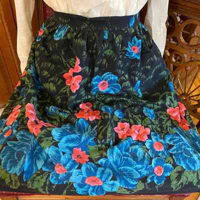 Black Flowered Apron