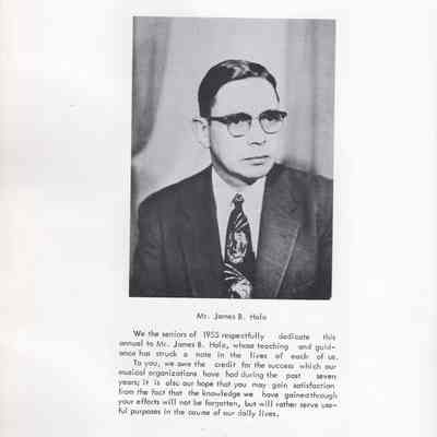 Hillsboro High School 1955 Yearbook: Dedication page