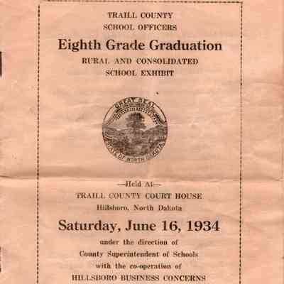 Traill County Rural Schools, Eighth Grade Graduation, 1934