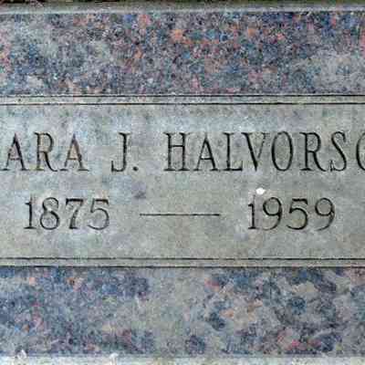 US Find-a-Grave grave-marker: Clara (Jordahl) Halvorson: Acacia Memorial Park, Lake Forest Park, King County, WA