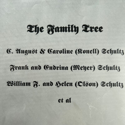 Schultz family: C. August and Caroline (Konell) Schultz, and son Frank, an 1888 pioneer by Caledonia, Traill County, DT