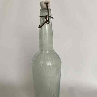 Embossed Beer Bottle with Porcelain Stopper