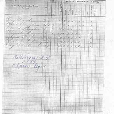 Caledonia School No. 5, Teacher's Report, 1887-11 (November)