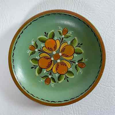 Wooden Rosemaled Plate