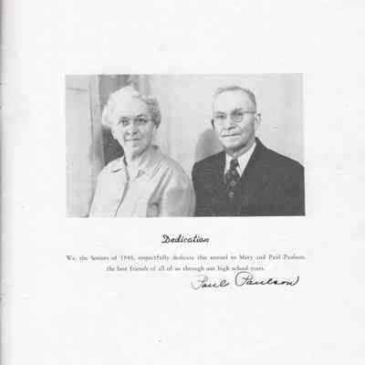 Hillsboro High School 1948 Yearbook: Dedication page