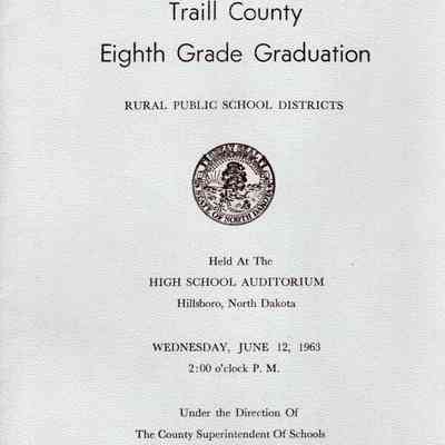 Traill County Rural Schools, Eighth Grade Graduation, 1963