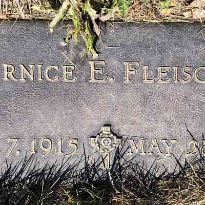 Photo of Grave-marker, Bernice E. (Hagen) Fleischer, Sunset Memorial Gardens, Fargo. ND: Photo courtesy of Jackie (Ausk) Baumgartner, Bernice's great great granddaughter