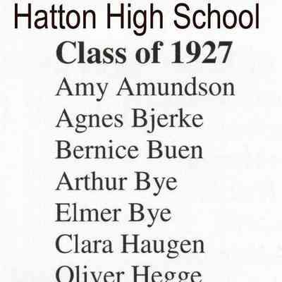 Hatton High School: Class of 1917 list of graduating students
