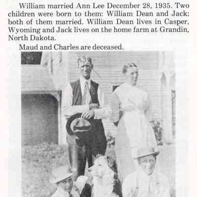 Hendrum Centennial, 1882-1982, book, page 196, Column 2: Brief life history of Frank Harrington. and Elizabeth Johnson
