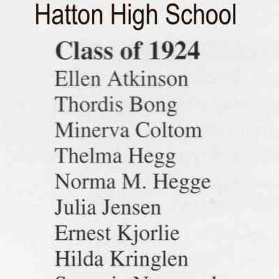 Hatton High School: Class of 1924 list of graduating students
