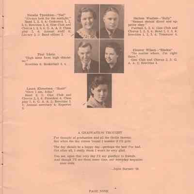 Hillsboro High School 1936 Yearbook: Class of 1936 students: page nine