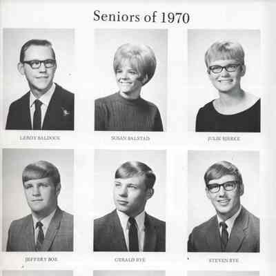Hatton High School 1970 Yearbook: Class of 1970 Senior photographs, page 1