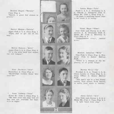 Hillsboro High School 1933 Yearbook: Class of 1933 Senior photographs on page three