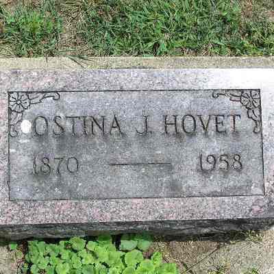 US Find-a-Grave photo: Grave-marker for Ostina J. Hovet, Riverside Cemetery, Anamosa, IA