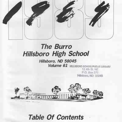 Hillsboro High School: 1989 Yearbook title and contents page