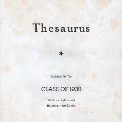Hillsboro High School: 1938 Yearbook title page
